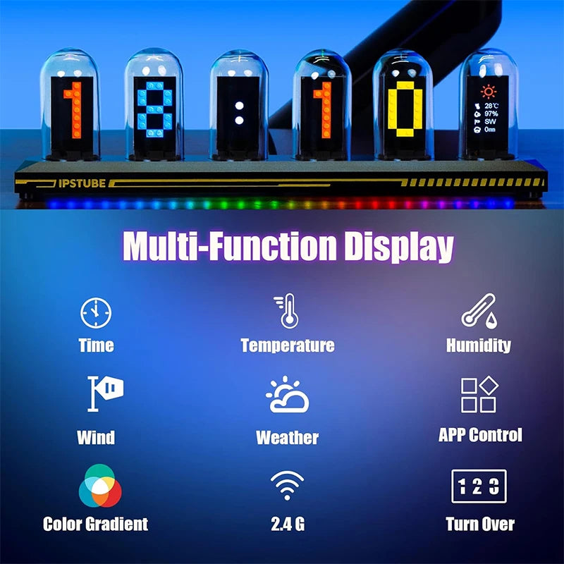 ساعة RGB Nixie قابلة للتخصيص