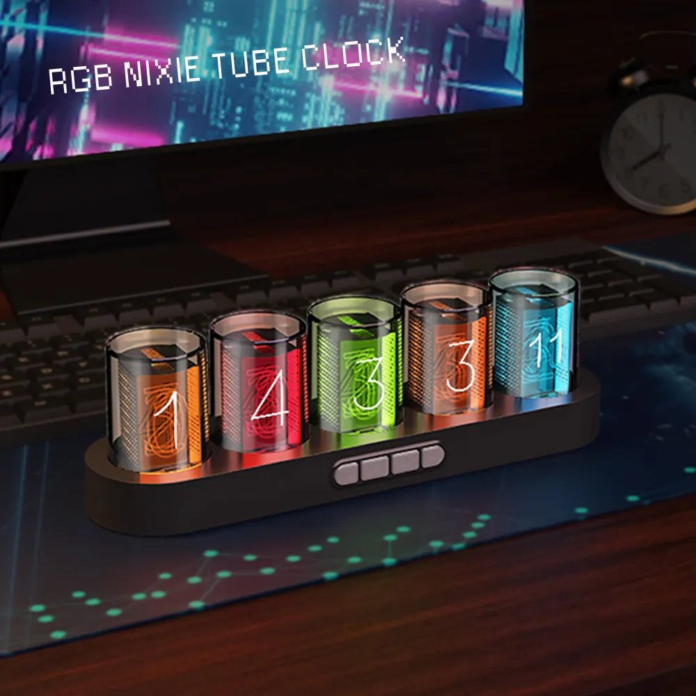 ساعة تصميم Nixie RGB