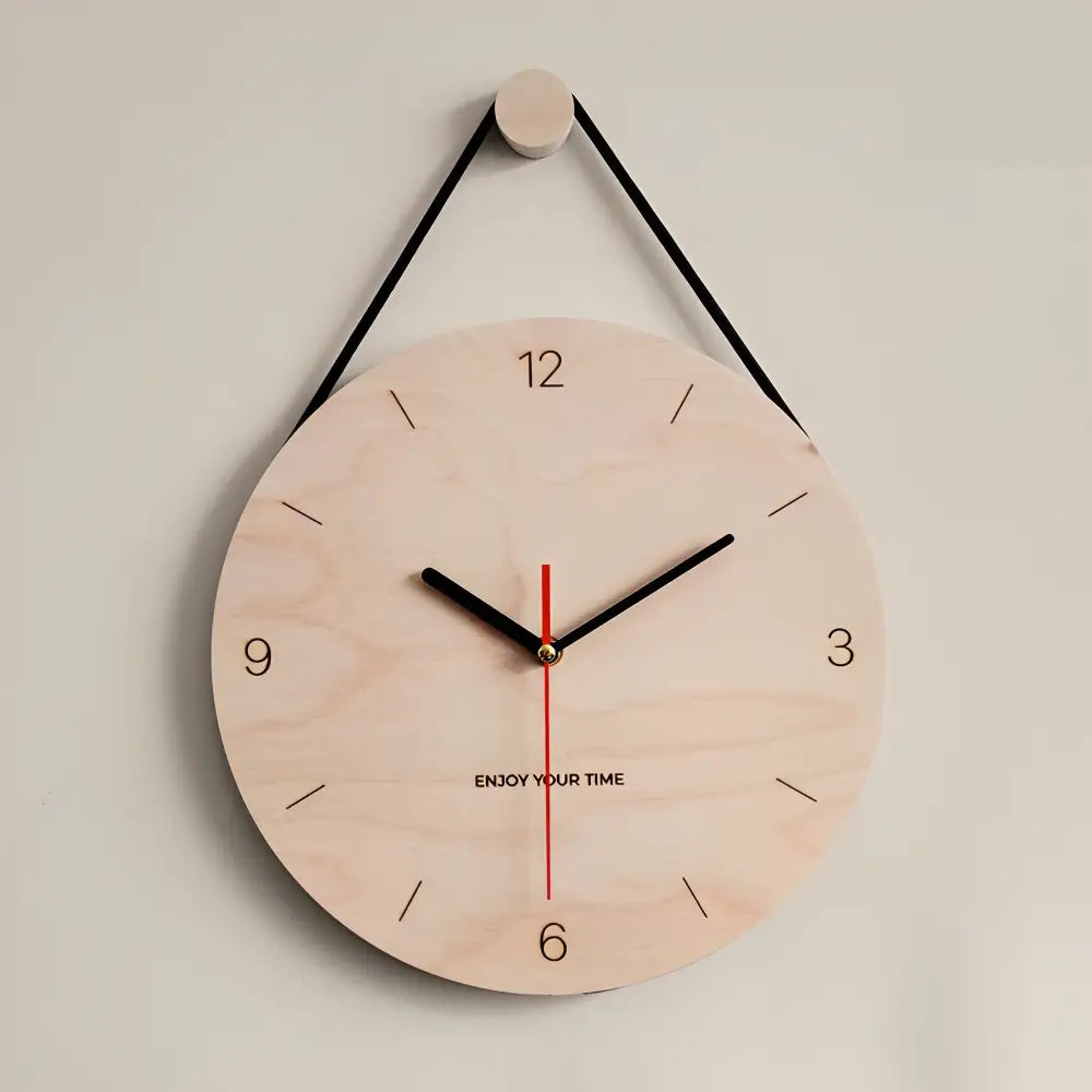 Horloge Murale en Bois de Bouleau - Horloges murales - Le style noir / 25 cm